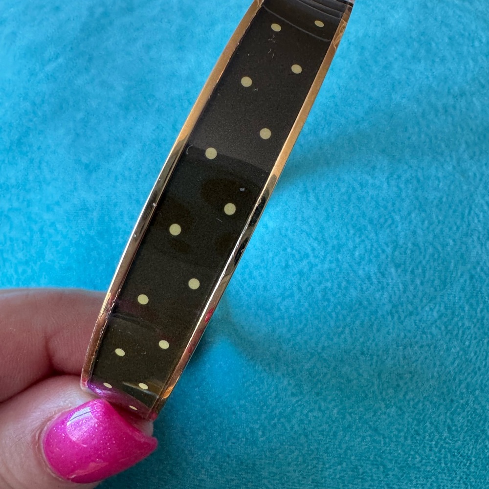 Kate Spade Black and Gold Plated Polka Dot Bracelet